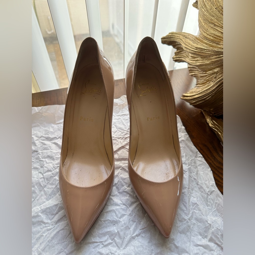 Christian Louboutin Nude Pigalle  Patent Leather Pumps